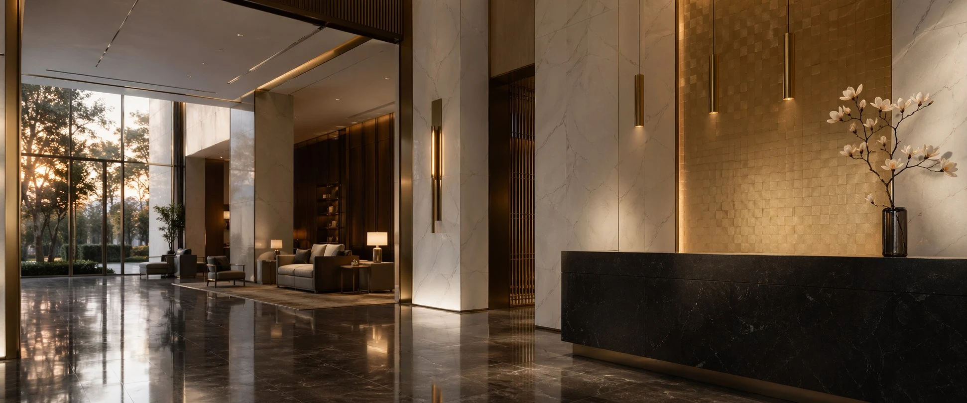 Không gian sảnh minh họa cho chính sách tài chính Masteri Cao Xà Lá