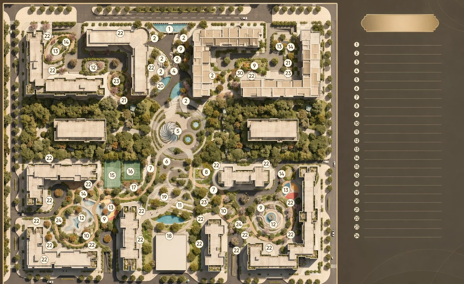 Mặt bằng tổng thể HHA – HHB và hệ tiện ích nội khu