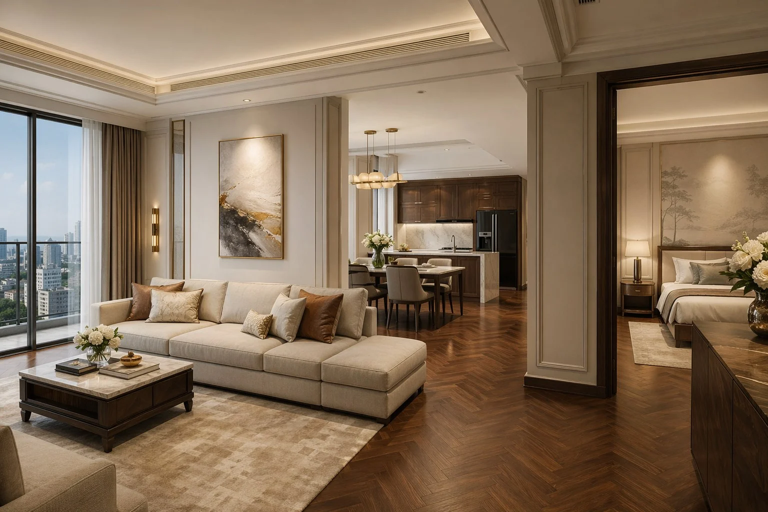 Minh hoạ không khí nội thất 1 phòng ngủ