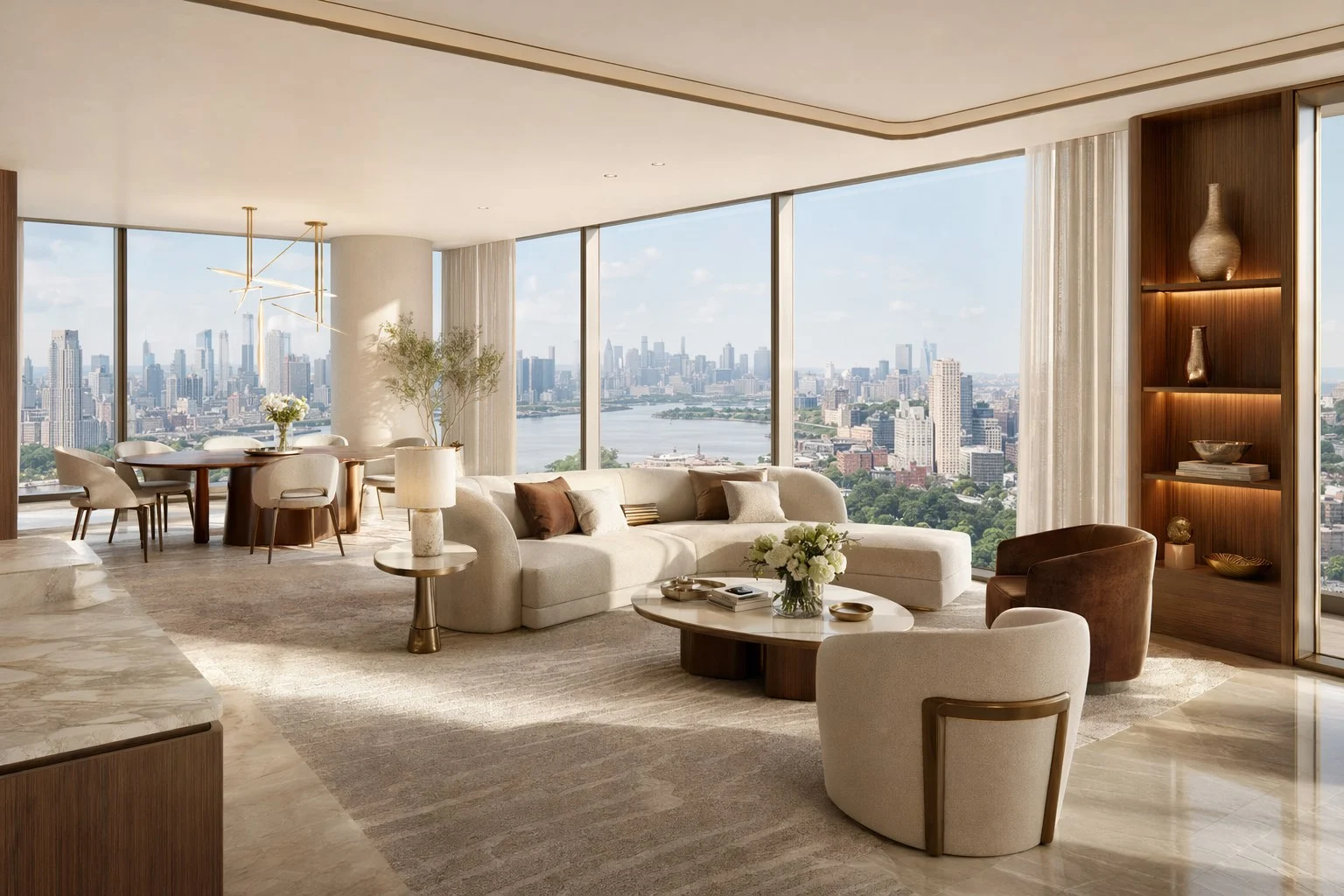 Minh hoạ không khí 2BR+1 căn góc